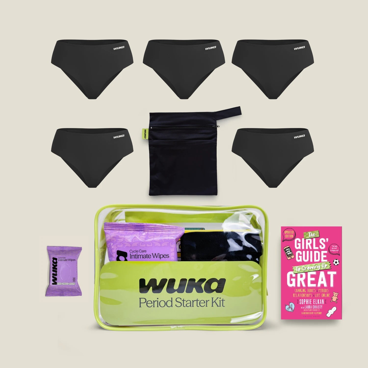 WUKA Teen Period Starter Kit - Midi - Super - Black