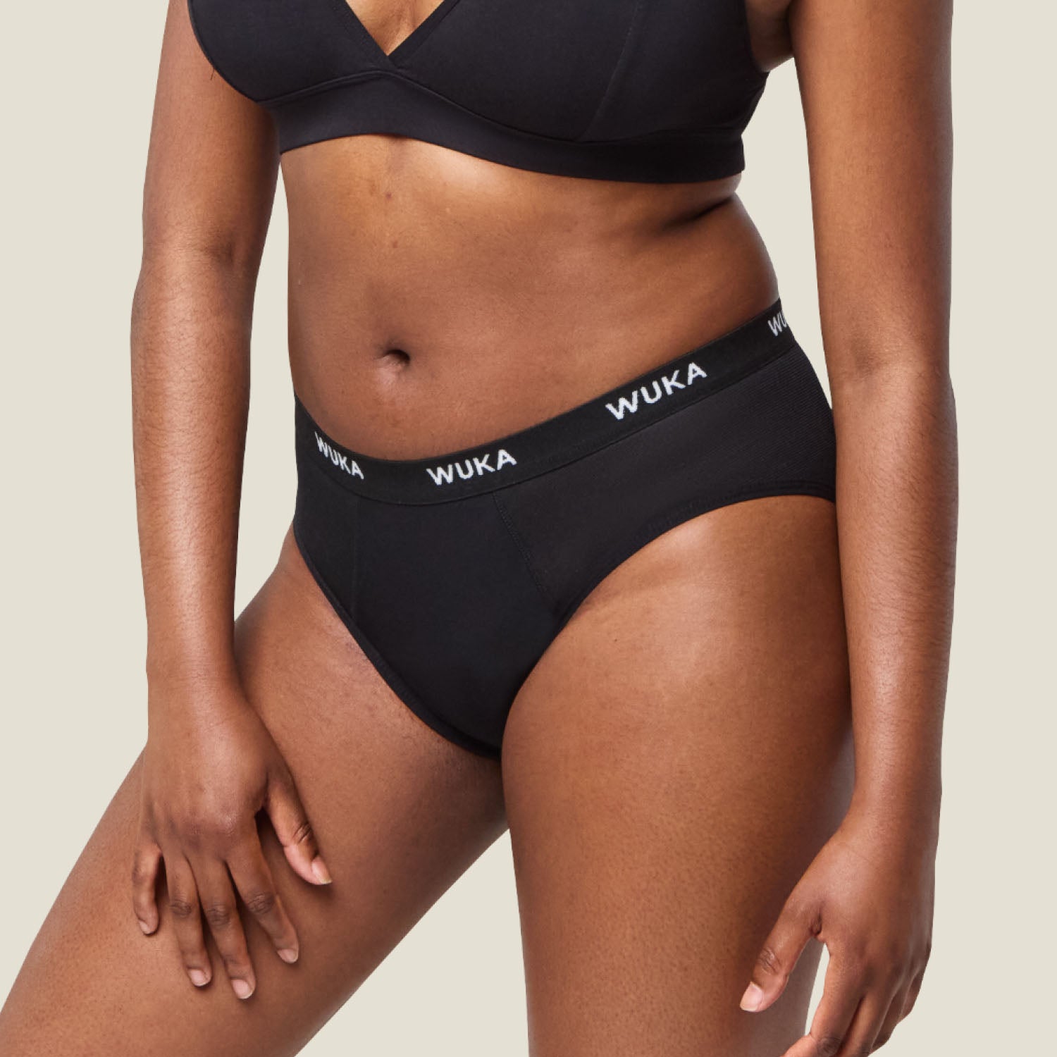 Side profile of WUKA Ultimate™ Midi Brief - Heavy flow underwear, highlighting snug fit and discreet protection.