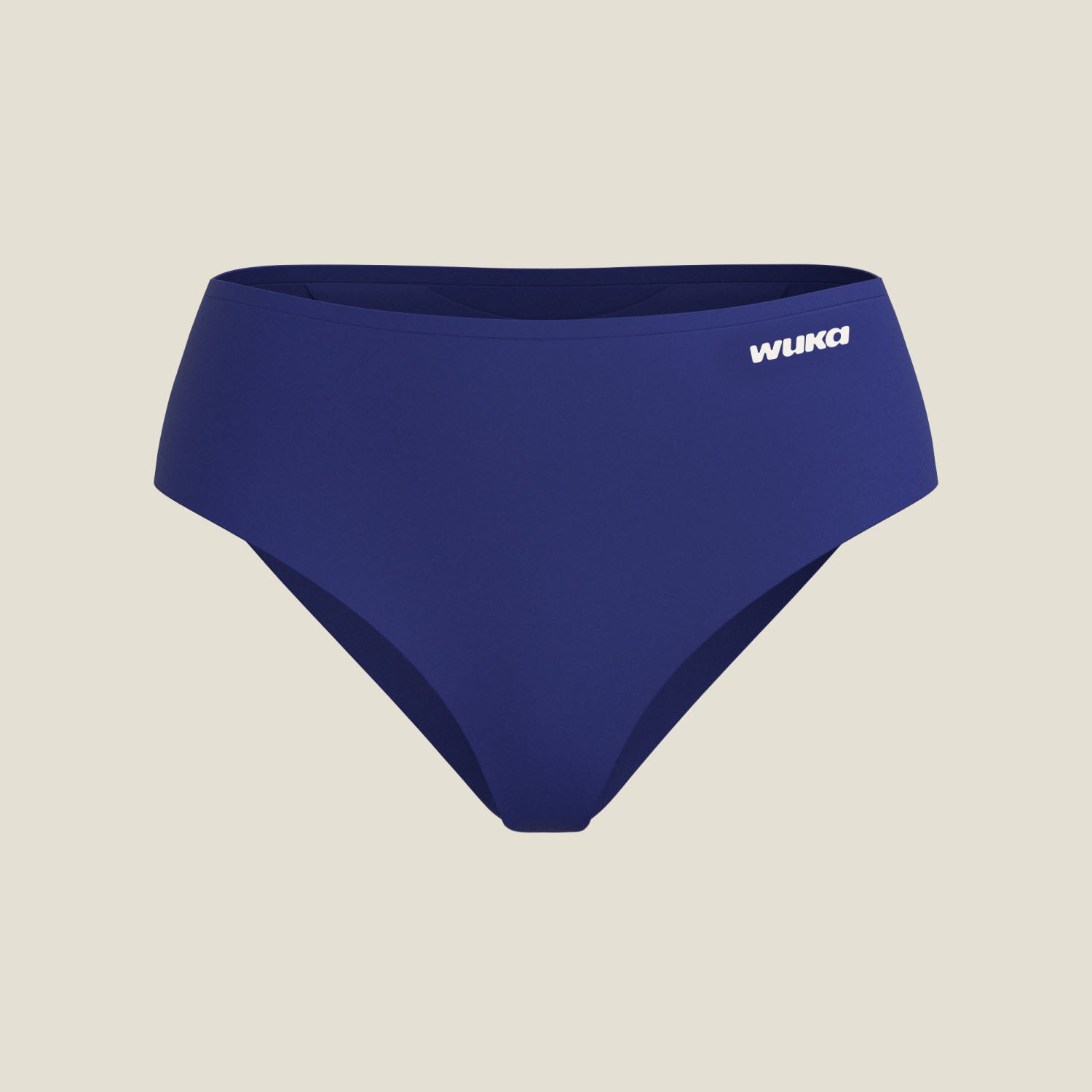 Studio cutout of WUKA Teen Stretch Seamless Period Pants in blue, designed for heavy menstrual flow with stretchy, seamless fabric and high absorbency.