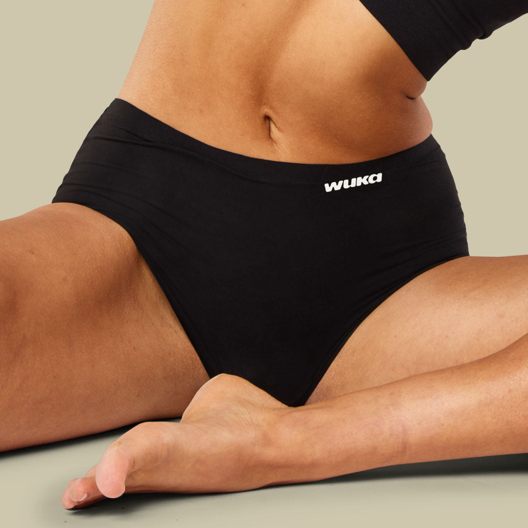 Shop WUKA Midi Brief Period Pants – mid-rise, ultra-soft period underwear offering leak-proof protection with a sleek, flattering fit. Designed for everyday comfort and confidence, perfect for light to heavy flow. Sustainable, secure and stylish