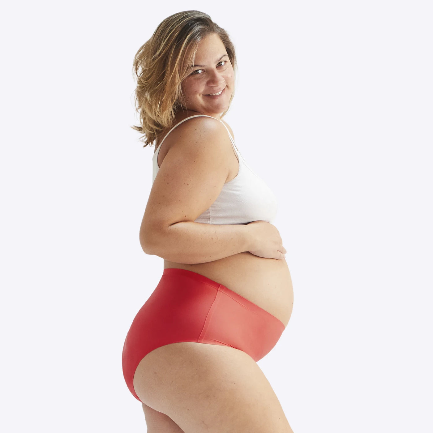 WUKA Drytech High Waist Incontinence Pants Style Coral Pink Colour Full Side