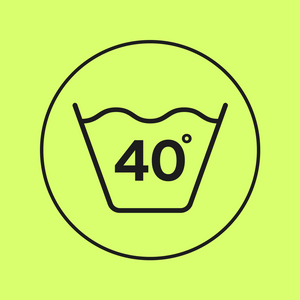 Machine wash icon showing the ease-of-use in caring for your WUKA. Wear. Wash. Reuse