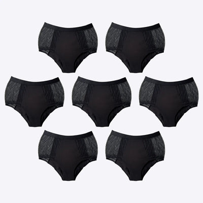 WUKA Ultimate Mesh Lace High Waist Style Heavy Flow Black Colour 7 Full Switch Set