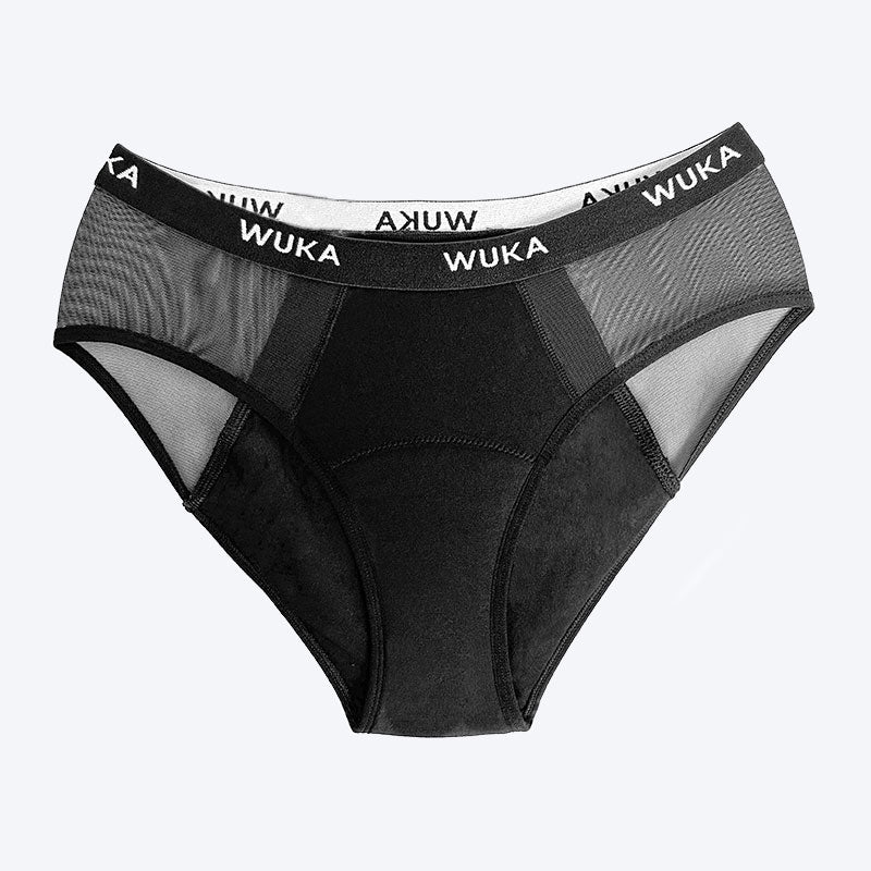 WUKA Ultimate Midi Brief Style Heavy Overnight Flow Black Colour