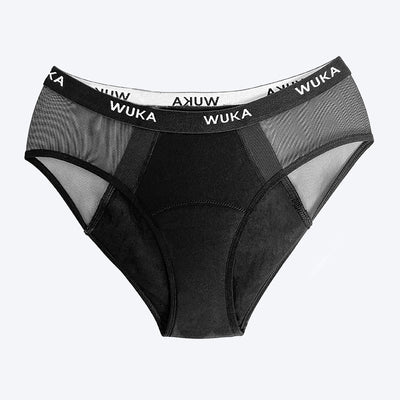 WUKA Ultimate Midi Brief Style Heavy Overnight Flow Black Colour