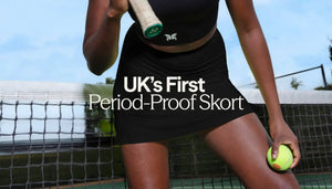 Uk's first period-proof skort for teens. Game, set, flow homepage banner
