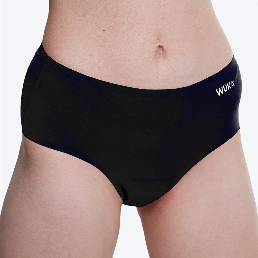 WUKA Stretch Seamless Midi Brief Period Pants Style Heavy Flow Light Nude Colour Front