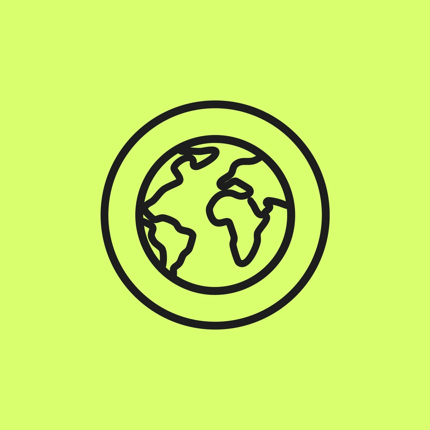 Outline of a world map in a circle on a green background, highlighting that 500+ million globally lack access to safe, sustainable period care