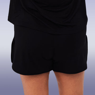 WUKA-FreshTech Sleep Wear-Jersey Shorts-Black Colour-back-model-2