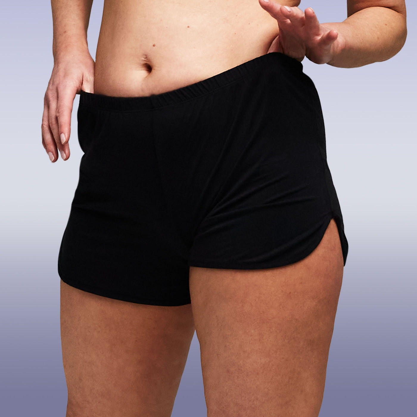WUKA-FreshTech Sleep Wear-Jersey Shorts-Black Colour-short-front