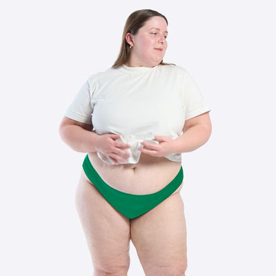 WUKA Teen Period Swim Bikini Style Light Flow Tennis Green Colour Large Full Front