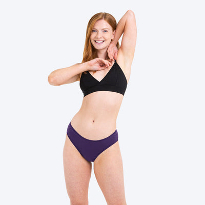 WUKA Period Swim Bikini Style Light Flow Purple Colour Full Front