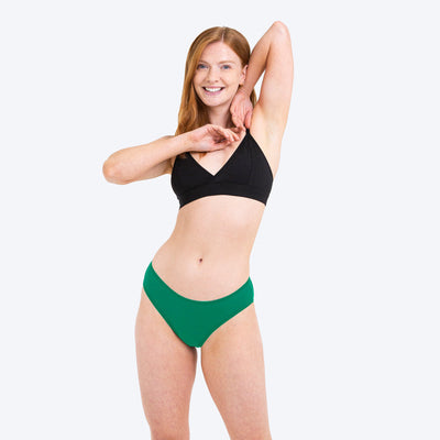 WUKA Period Swim Bikini Style Light Flow Green Colour Full Front