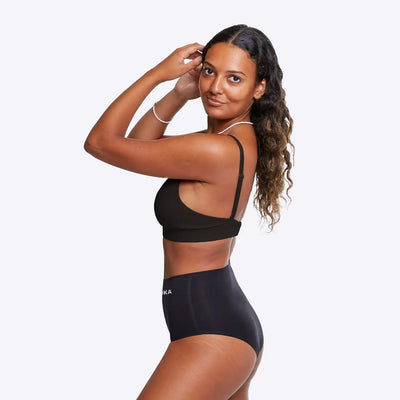 WUKA Stretch  Super Seamless Period Pants High Waist Style Super Heavy Absorbency Black Colour Full Length